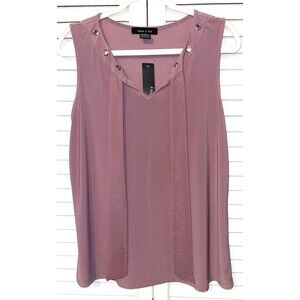 Adele & May Shirt Sleeveless  Mauve Tie Neck Women’s Size Large